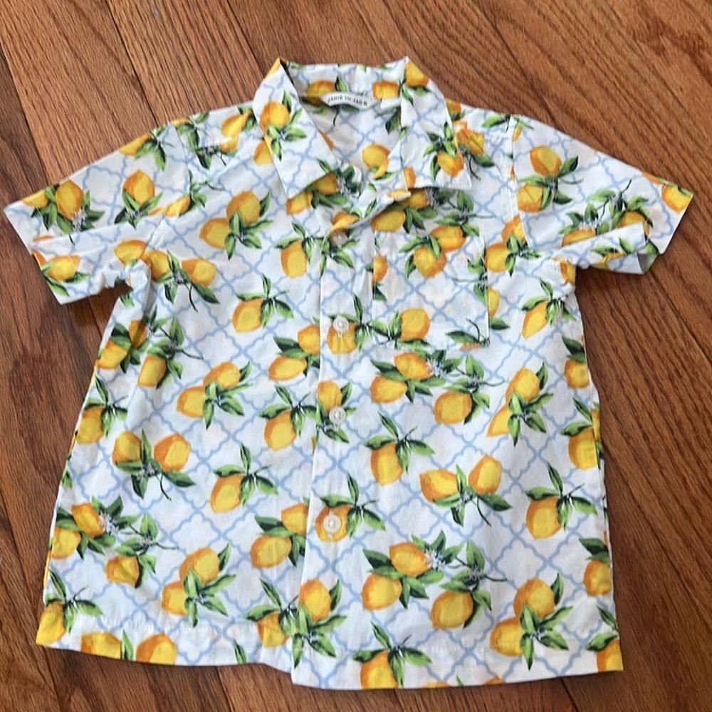 Janie and Jack boy lemon  button-down